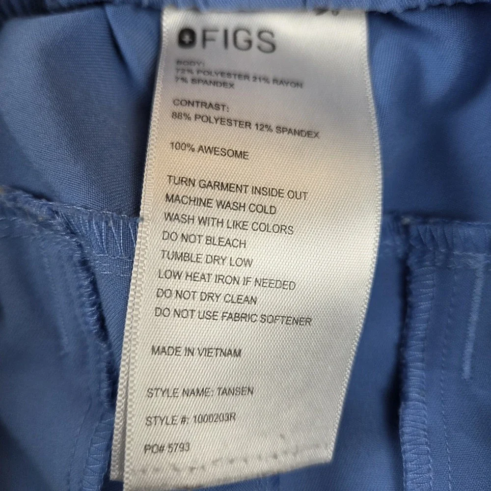 FIGS Tansen Jogger Scrub Pants Mens M Blue Cargo Nursing Vet Dental Workwear